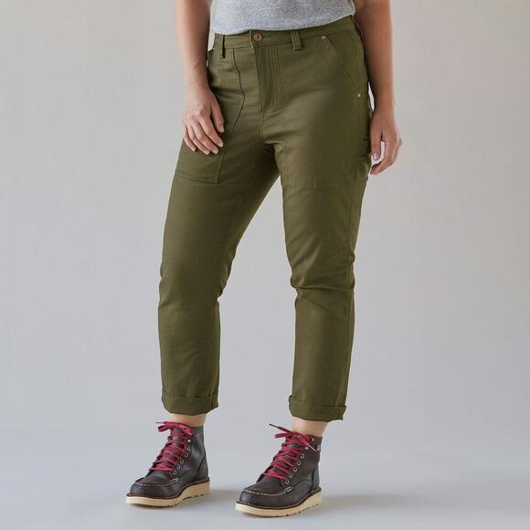 Duluth Trading Co Pants - Duluth Pant Fire Hose Coolmax Trading Company Green Slim Leg Crop 10 Regular